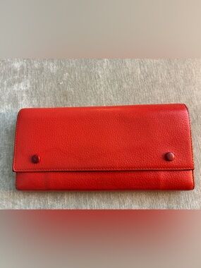Celine red Leather Long Wallet